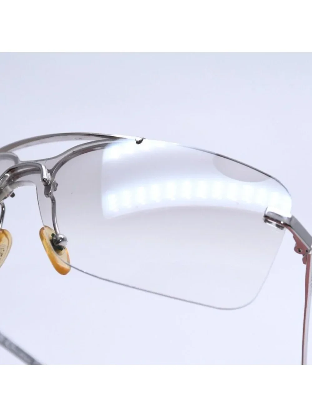 Dior Rimless Sunglasses Silver Gray Gradient Lens Eyewear